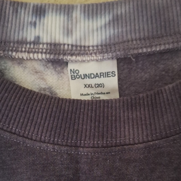 No Boundaries Purple Tie-Dye Crew Neck Sweater - Picture 2 of 3